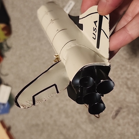 NWT set of 2 discontinued metal rocket space ornaments - Picture 2 of 14